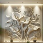 Elegant 3D Floral Wall Art STL Model for CNC Engraving