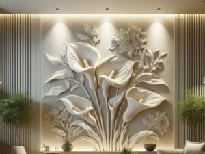 Elegant 3D Floral Wall Art STL Model for CNC Engraving