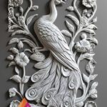 3D Peacock Wall Art STL Model for CNC Engraving & Wood Carving