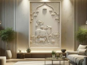 3D Kamdhenu Cow I 3D कमधेनू गाय वॉल आर्ट STL मॉडेल – CNC कोरीवकाम आणि लाकूड कलाकुसरीसाठी