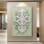 Elegant Floral Wall Bas Relief – 3D Decorative CNC Design